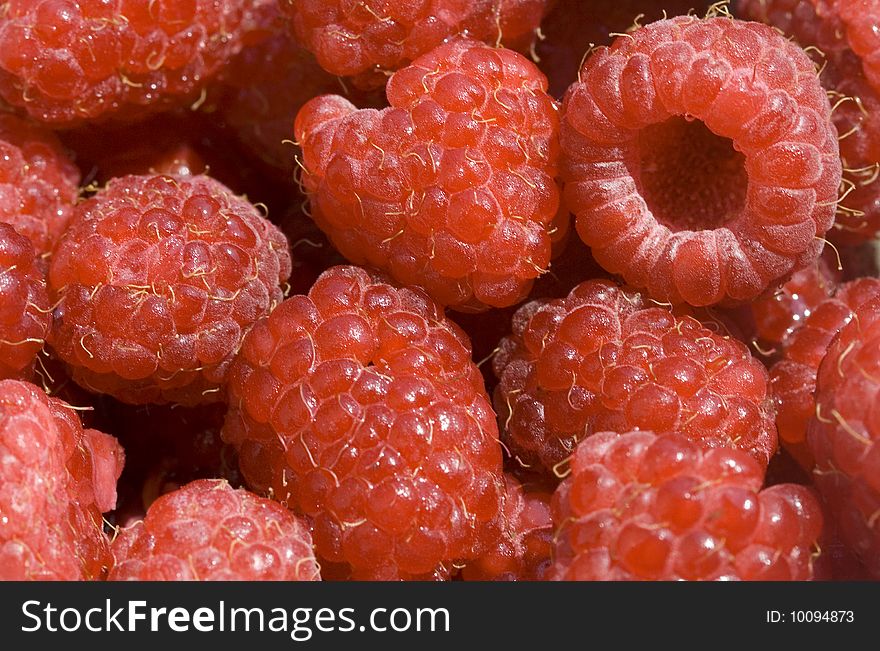 Close up of fresh raspberries