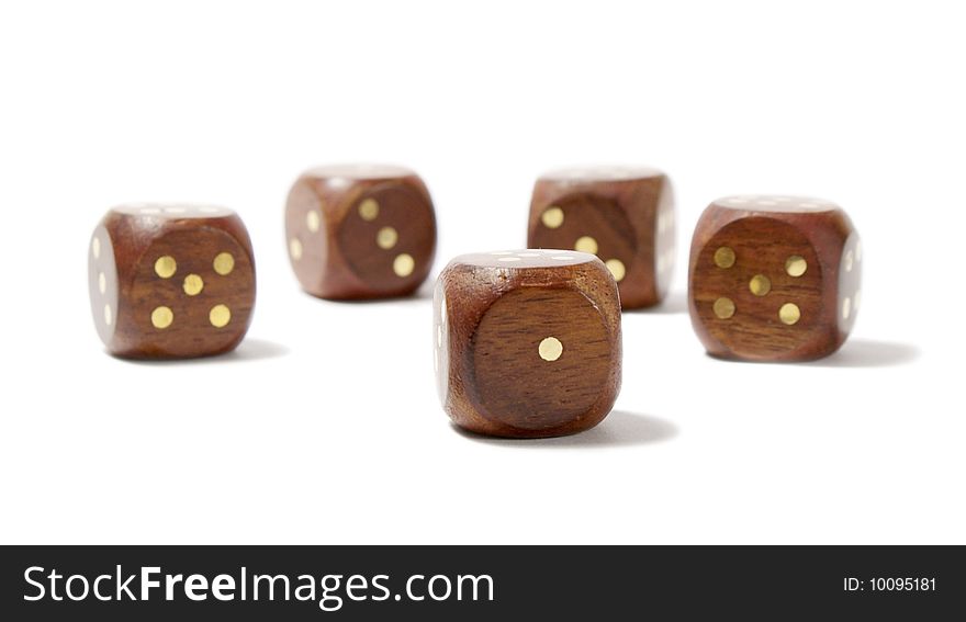 High quality photo of wooded playing bones (dices)