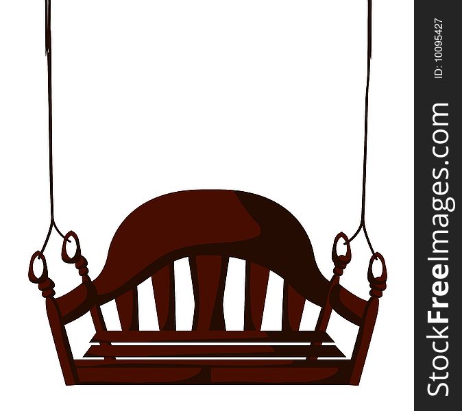 Brown rocking chair isolate on the white background