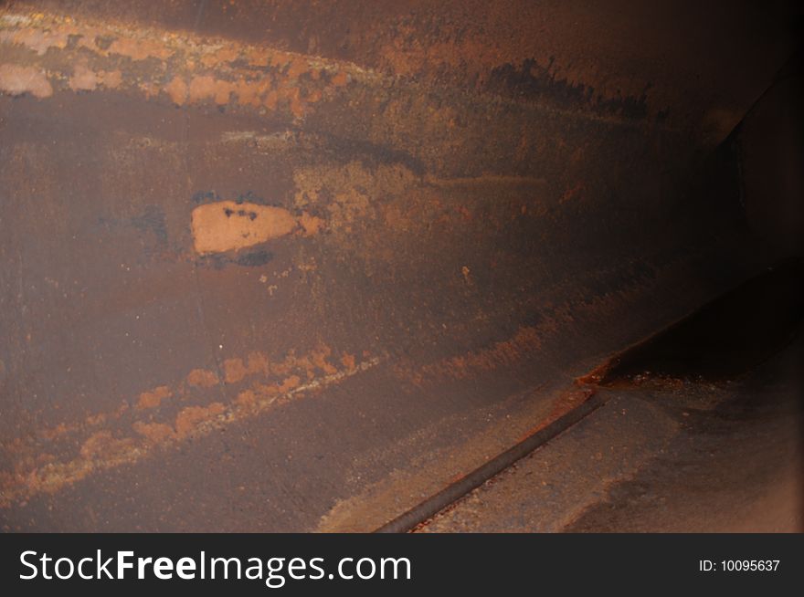 A view inside of an old storage tank. A view inside of an old storage tank.