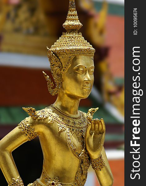 Golden Thai Angel Statue