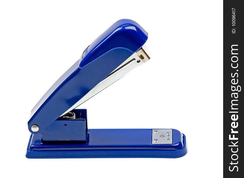 Blue Strip Stapler Isolated On White