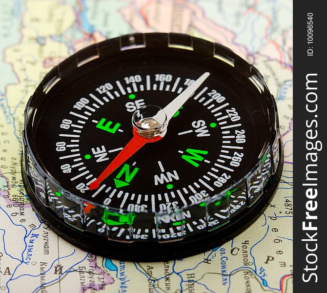 Compass over map to background
