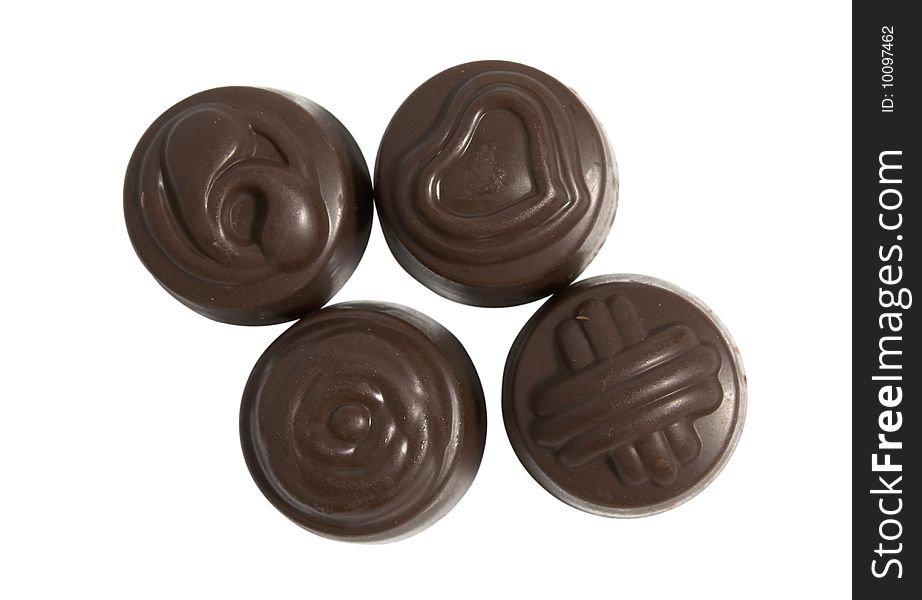 Chocolate sweets on a white background isolated