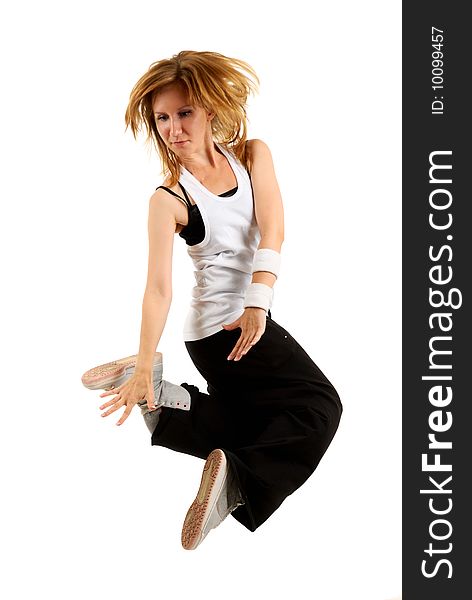 Young woman dancing modern dance