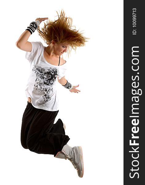 Young woman dancing modern dance