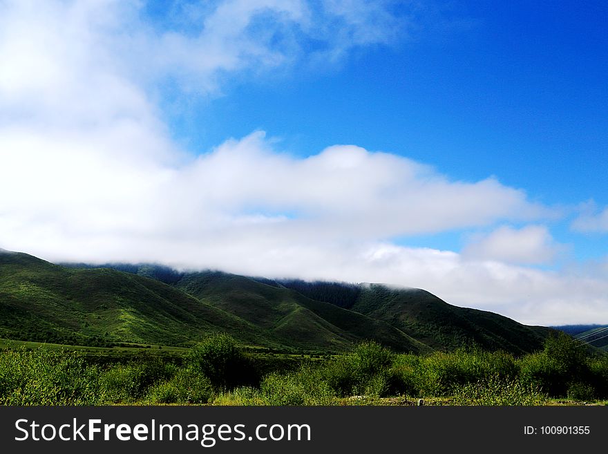 The Alpine Grassland scenery on the Qinghai Tibet Plateau , located in Qinghai province , China