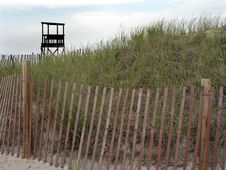 Lifeguard Stand And Fence Royalty Free Stock Images Lifeguard Stand And Fence Royalty Free Stock Images