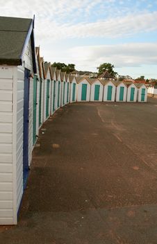 Line Of Beach Huts Stock Photography