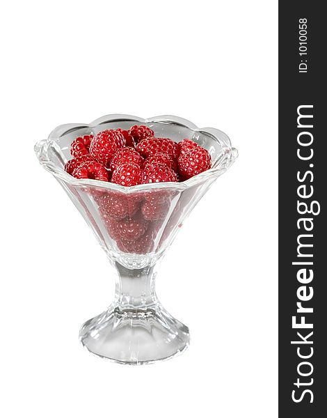 Strawberries in glass on white