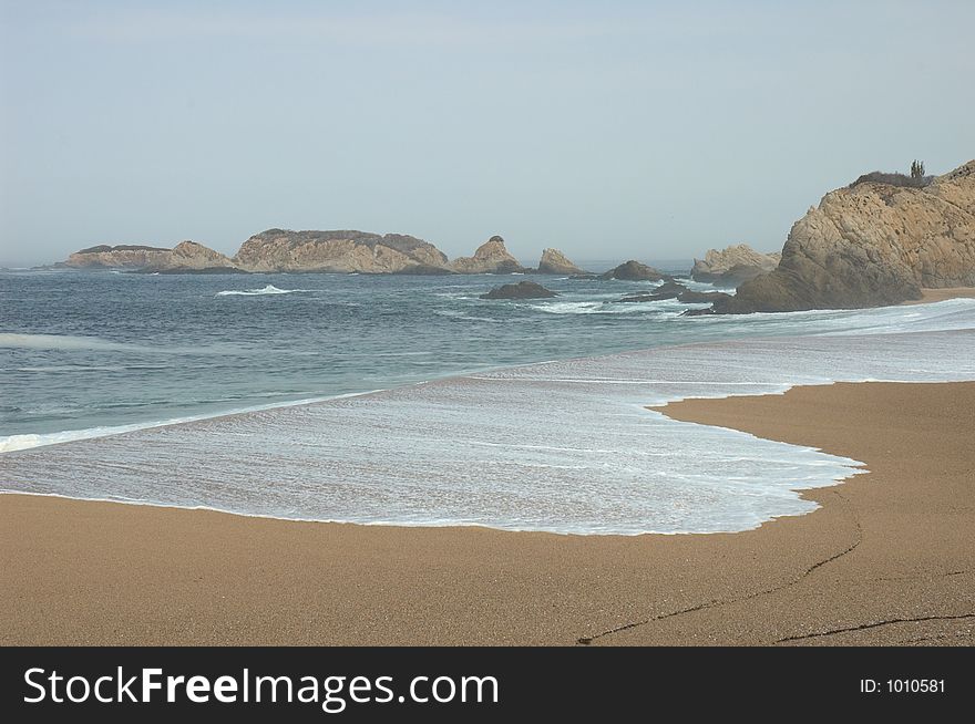 Deserted beach in Michoacan coast, Mexico