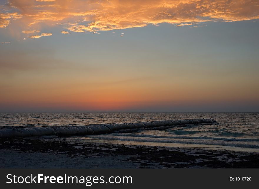 Beach on Holbox Island at sunset, Caribbean, Mexico