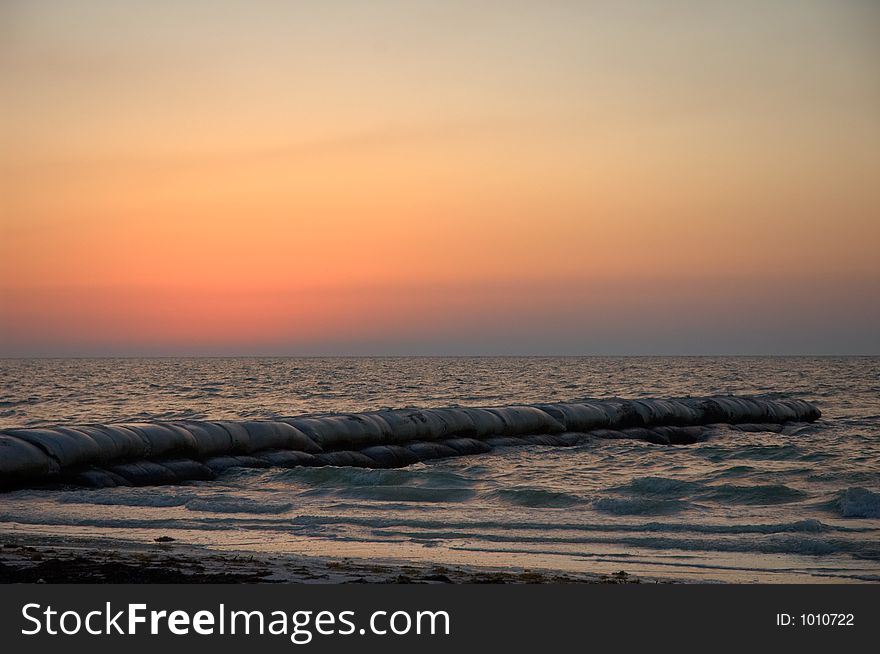 Beach on Holbox Island at sunset, Caribbean, Mexico