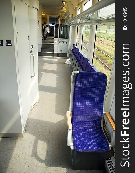 Inside of a modern train