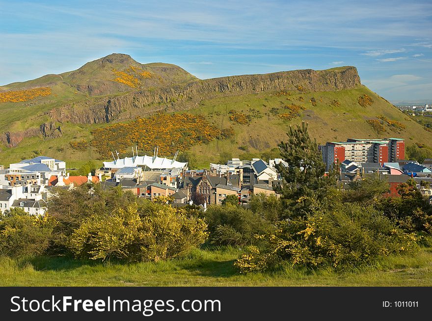 View of Edinburgh with mountain, Scotland