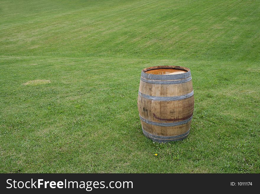 Barrel on grass. Barrel on grass
