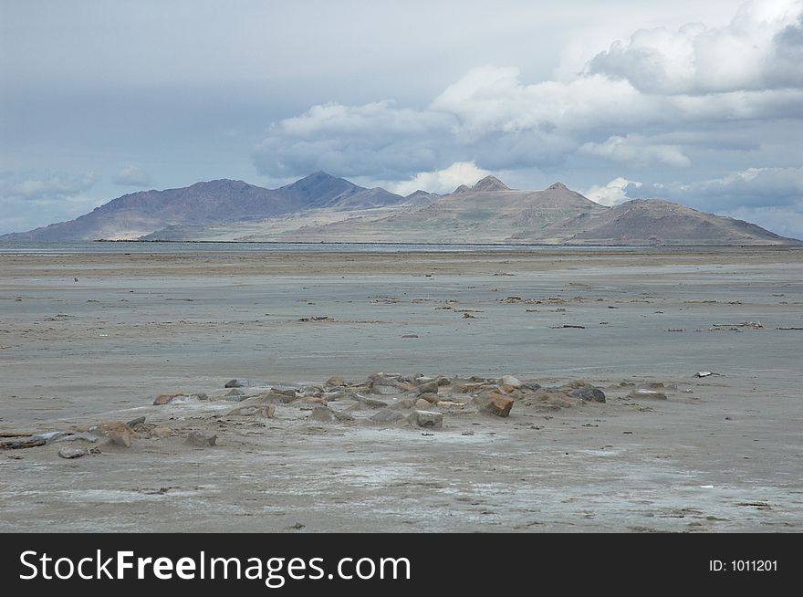 The Big Salt Lake in Utah, Usa