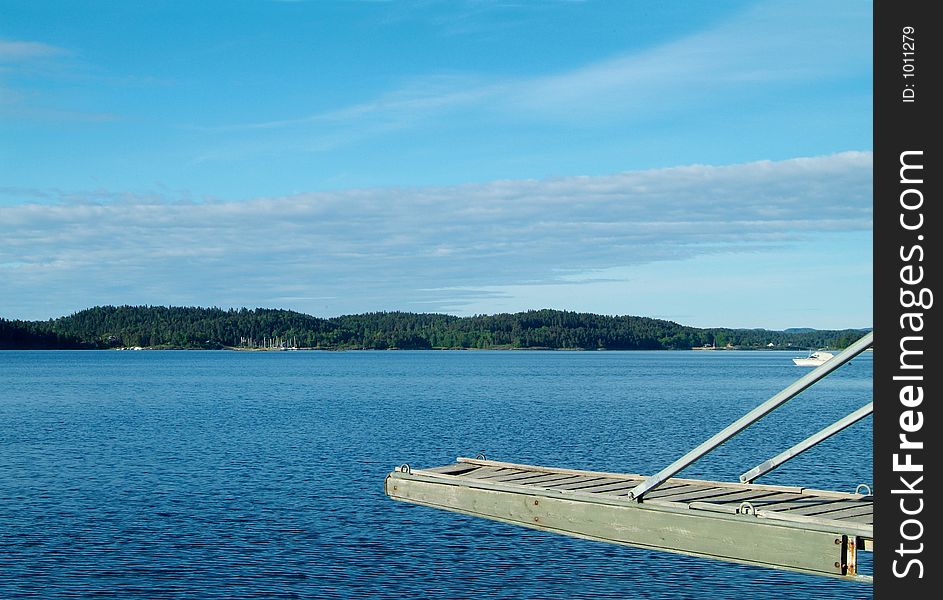 Diving board near the beach