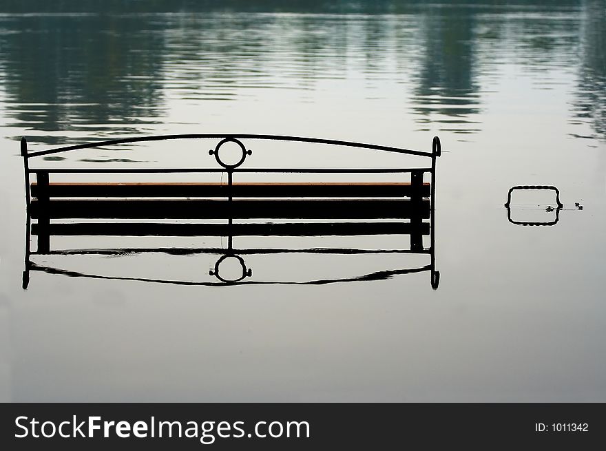 Bench in water