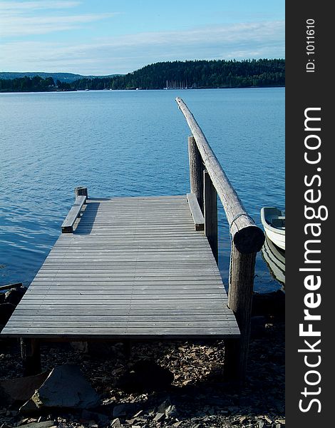 Quay for small boats in the Oslofjord, Norway