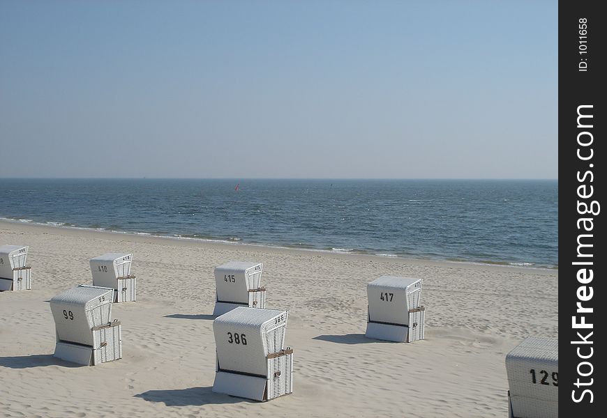 Beach chairs at Sylt Island, Germany