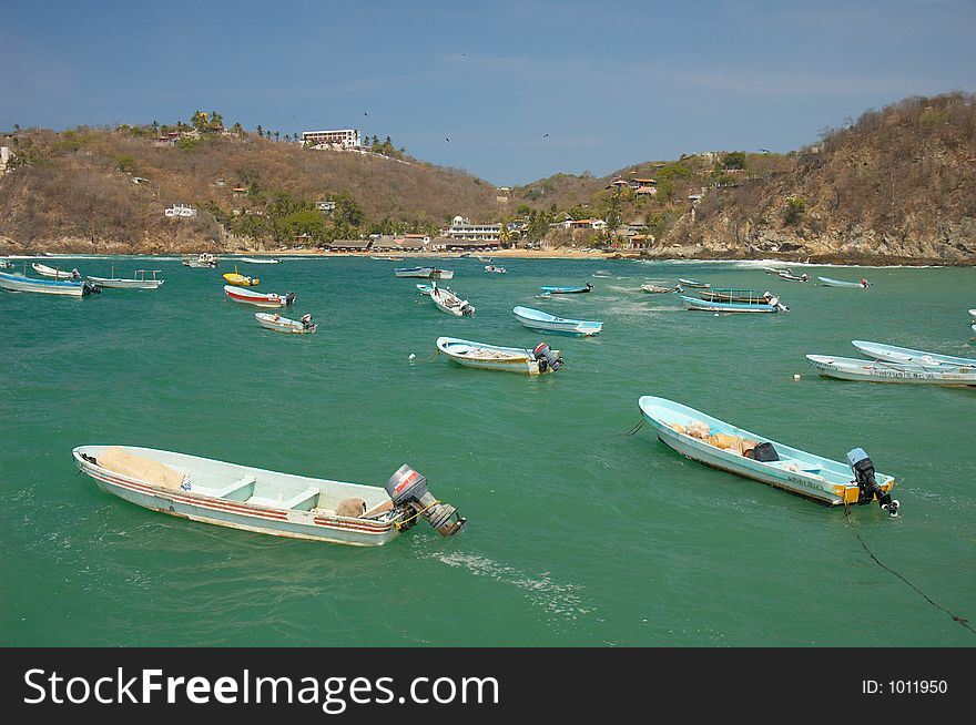 Sea in Puerto Angel, Pacific coast, Mexico