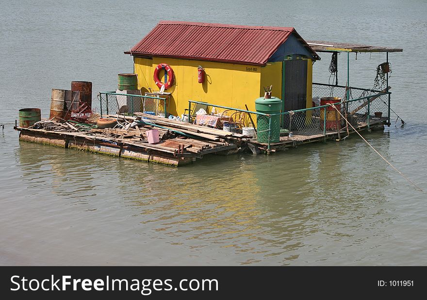 Yellow raft on Sava river. Yellow raft on Sava river.