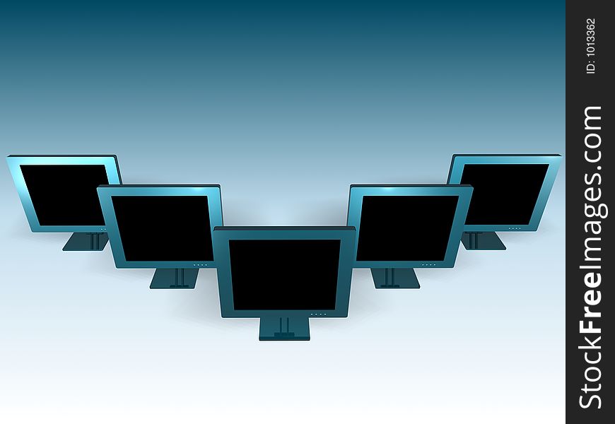 3d model of lcd monitors