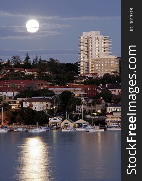 Moon Over The City - Manly, Sydney, Australia