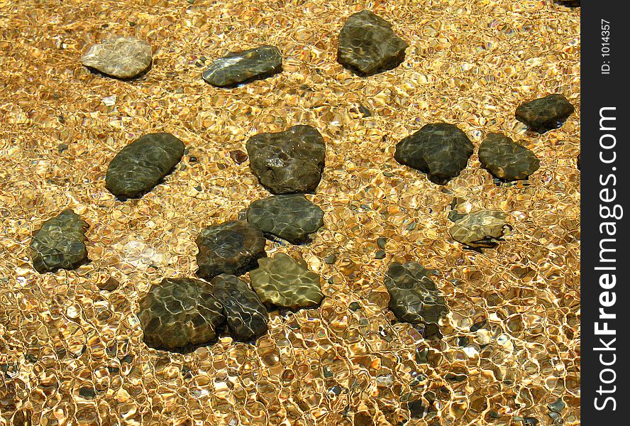 Water impression on rocks in a fountain. Water impression on rocks in a fountain