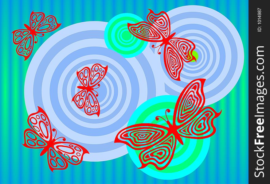 Wallpaper with butterfly