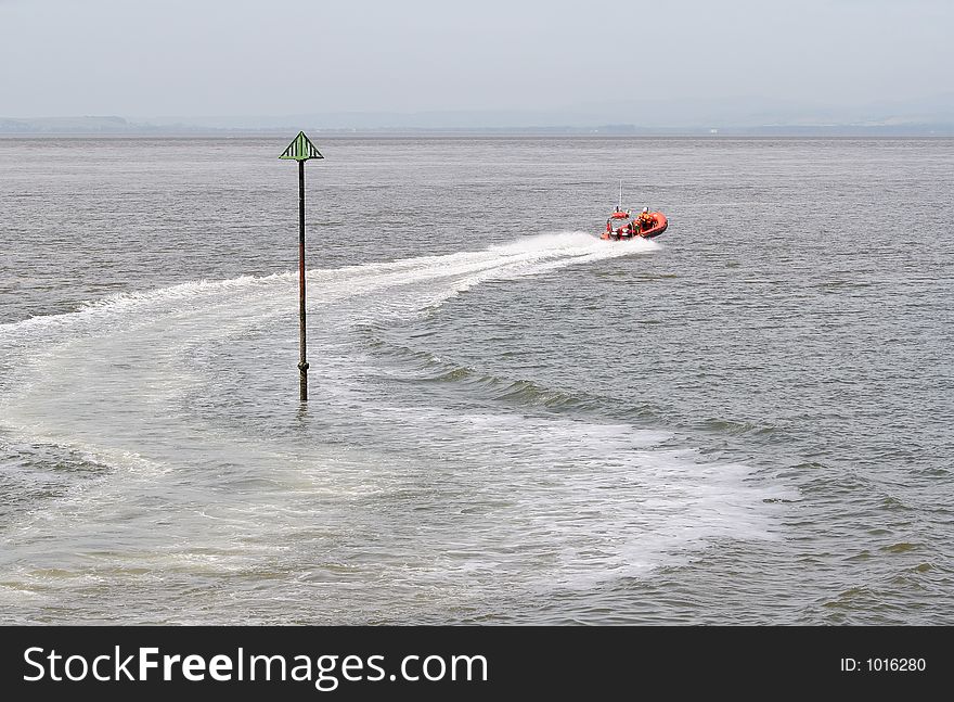 Lifeboat Crew On Exercise