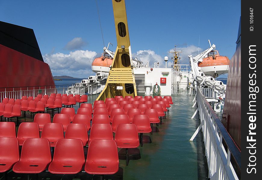 An empty ferrydeck. An empty ferrydeck