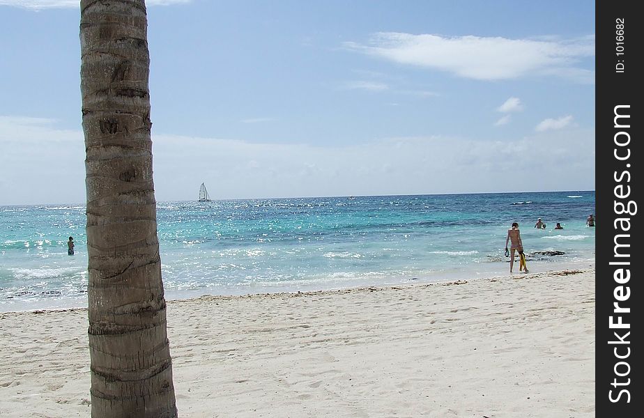White sand and turquoise waters of Mayan beach. White sand and turquoise waters of Mayan beach