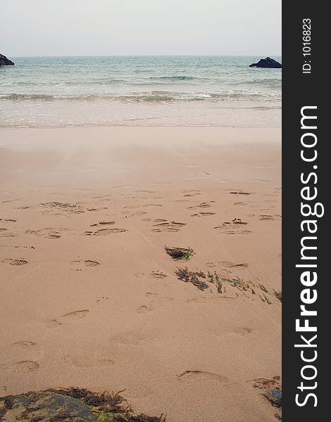 View from a beach in Porth, Cornwall. View from a beach in Porth, Cornwall