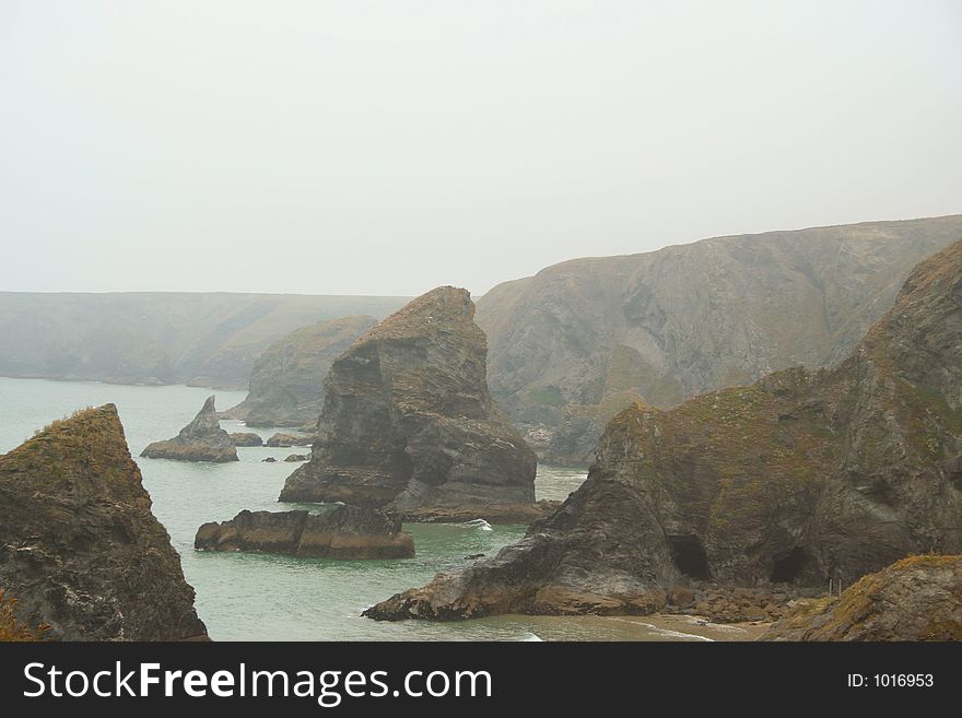 View from a beach in Porth, Cornwall. View from a beach in Porth, Cornwall