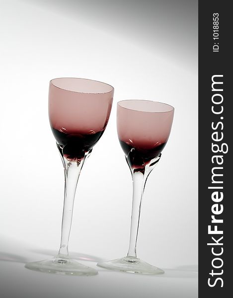 Red glasses for wine with spot light. Red glasses for wine with spot light