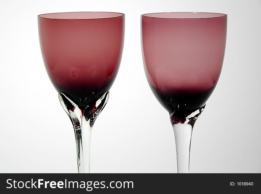 Empty red glasses for exclusive drink