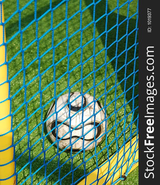 Soccer ball in the net. Soccer ball in the net