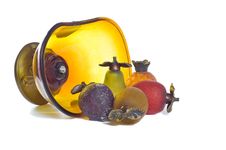Glass Fruit Bowl Sideways Royalty Free Stock Image