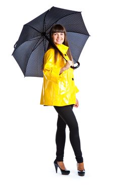 Young Woman With Umbrella Stock Image