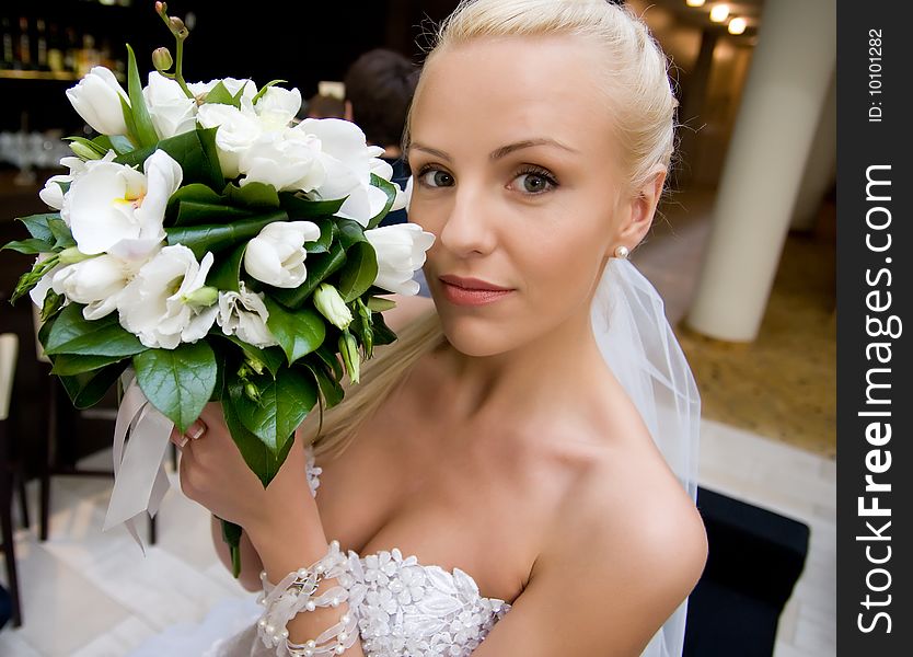 Bride with bouquet