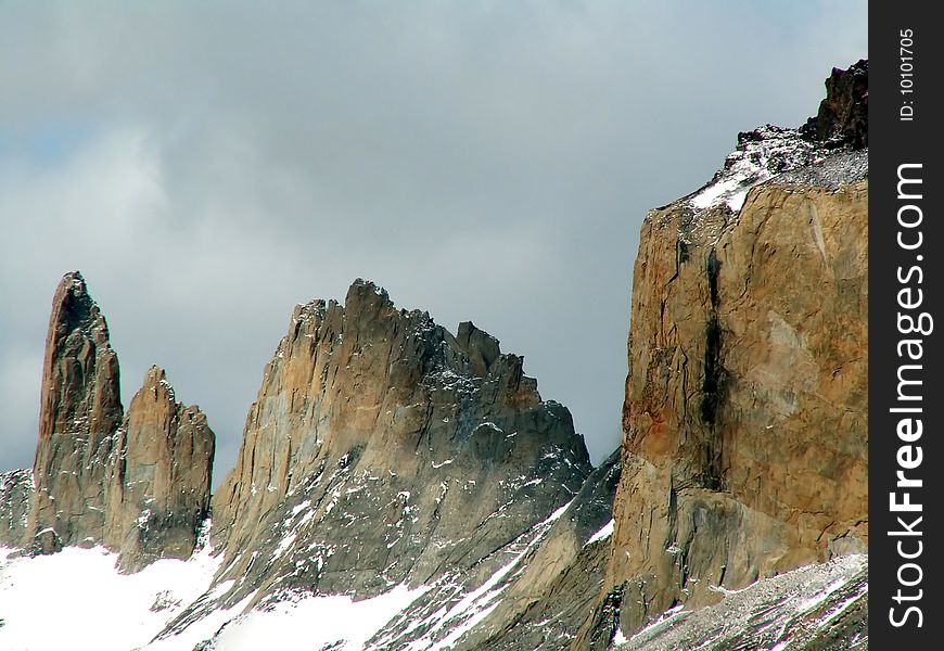 Los Cuernos massif in Torres del Paine National Park, Chile