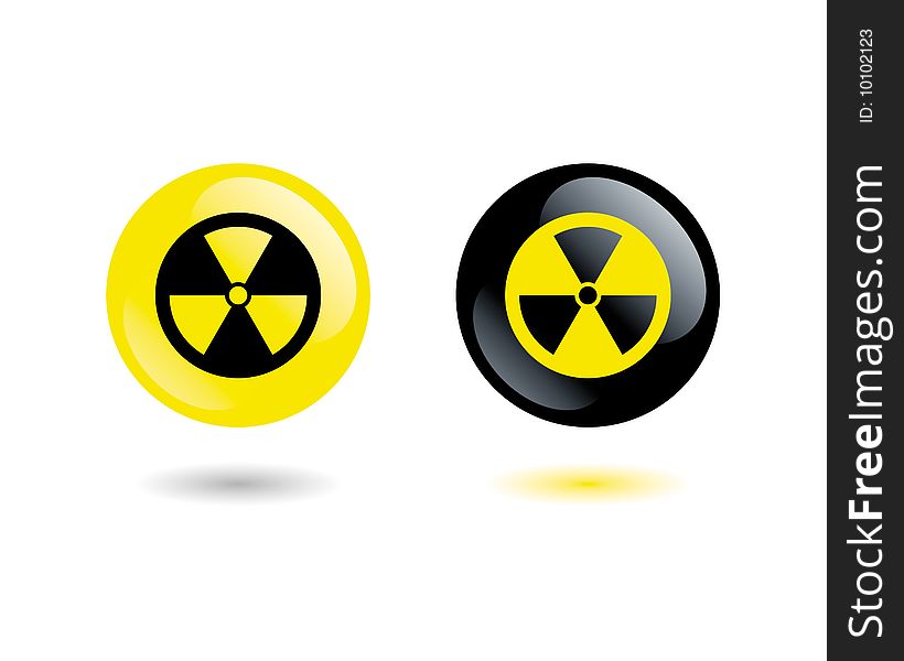 Radiation signs on white background. Radiation signs on white background