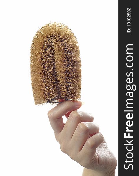 Washing Scrubber In Female Hand