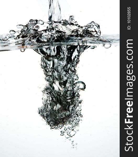 Sparks of water on white background
