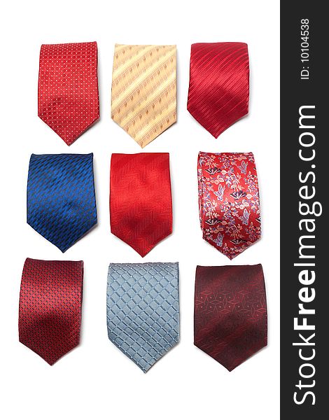 Varicoloured male ties