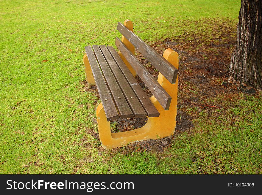 A chair in the park at house complex