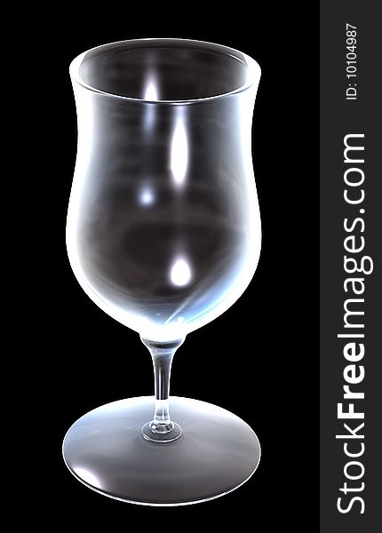 3d made - glass on black background. 3d made - glass on black background