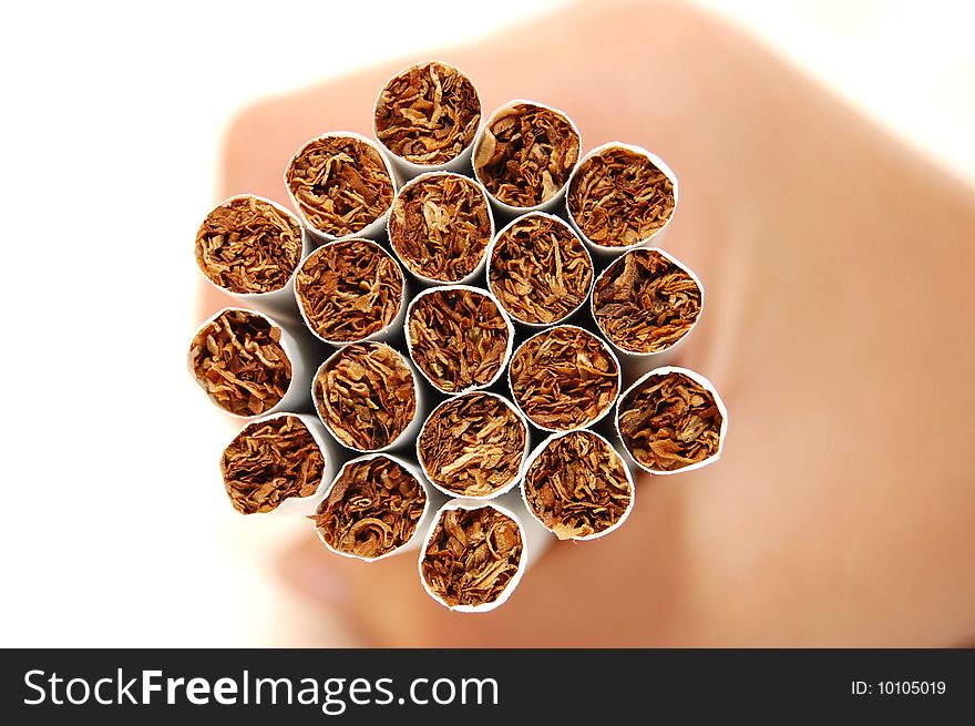 Detail Cigarette Tobacco In Hand
